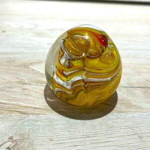 Vintage blown glass brown and yellow